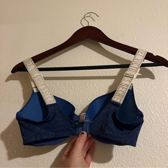 Victorias Secret The T-Shirt Push Up Bra - Full Coverage 32C Blue Heather/ Denim - Picture 6 of 12